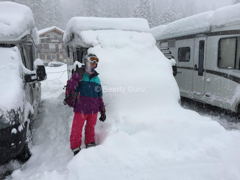 Caravannen in de winter